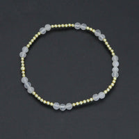 Natural Moonstone Hematite Stretchy Bracelet, Sku#EF643