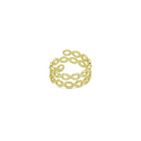 Gold Silver Oval Link Adjustable Wrap Ring, Sku#A289