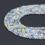 6mm Multicolor Glaze Flower Beads, Sku#U2318