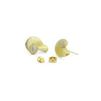 Swirl Snail Conch Shape Stud Earrings, Sku#LX834