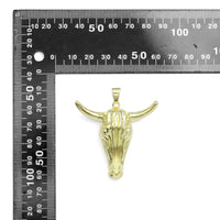 Big Gold Ram Ox Head Charm, Sku#LK930