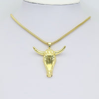 Big Gold Ram Ox Head Charm, Sku#LK930