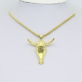 Big Gold Ram Ox Head Charm, Sku#LK930