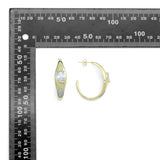 Large oval diamond hoop Earrings , Sku#LX837