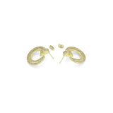 Baguette CZ Gold Circle Earrings, Sku#LX838