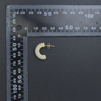 Multiline Pearl C Hoop Earrings, Sku#A291