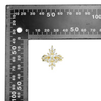Baguette CZ Gold Flower Cross Statement Adjustable Ring, Sku#LD578
