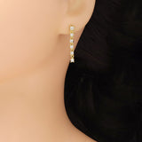 Gold Dainty Square Dangle Earrings, Sku#LK938