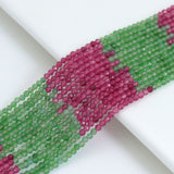 2mm Red Green Agate Round Faceted Beads, Sku#U2186