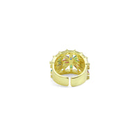 Colorful Baguette CZ Gold Adjustable Ring, Sku#LX499