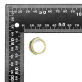 Colorful Baguette CZ Gold Adjustable Ring, Sku#LX499