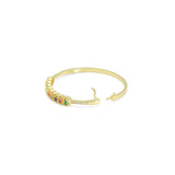 Clear Colorful Baguette CZ Adjustable Bracelet, Sku#LX503