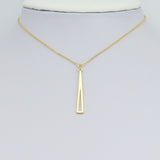 Gold Triangle Shape Charm Pendant, Sku#LK1045