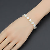 Freshwater Pearl with Mother of Pearl Heart necklace Bracelet, sku#EF677