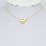 Gold Puffy Heart Shape Charm Pendant Spacer Beads, Sku#LK1047