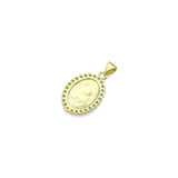 Blue White Oval Shape Mother of Pearl Mary Charm, Sku#LX504