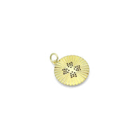 Clear CZ Clover Shamrock Coin Shape charm, Sku#LX889