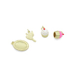 Colorful Enamel Bow tulip Flower Cup Cake charm, Sku#LK1262