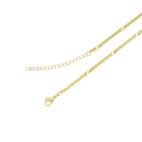 Dainty Herrigebone Snake Gold Chain Flower Link Adjustable Necklace, Sku#LD589