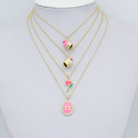 Colorful Enamel Bow tulip Flower Cup Cake charm, Sku#LK1262