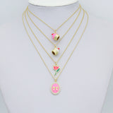 Colorful Enamel Bow tulip Flower Cup Cake charm, Sku#LK1262