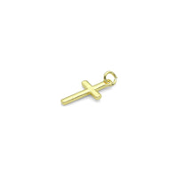 Plain Gold Cross Shape Charm Pendant, Sku#LK1050