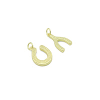 White Mother of Pearl Wishbone Horse shoe Shape charm, Sku#LK1263