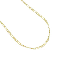 Flate Gold Figaro Chain Adjustable Necklace, Sku#LD593/JD04