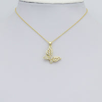 Baguette CZ Butterfly Shape charm, Sku#LK1267