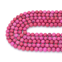 Rose Color Jade Round Smooth Beads, Sku#U2232