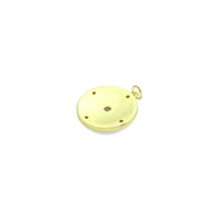 Gold Radical Coin with Big CZ Ceter Charm Pendant, Sku#LX701