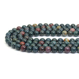 Genuine Bloodstone Round Smooth Beads, Sku#U1878