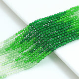 3mm Green Glass Round Faceted Beads, Sku#U2233