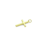 White Pearl Gold Silver Cross Shape Charm Pendant, Sku#LX740
