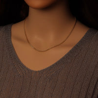 Gold link Chain Adjustable Necklace, Sku#LD586
