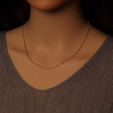 Gold Dainty Twisted Snake Chain Necklace, Sku#LD587