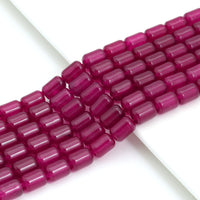 8x12mm Red Jade Smooth Cylinder Beads, Sku#U2238