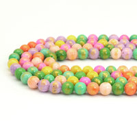 Jade with Golden Line Round Smooth Beads, Sku#U1890