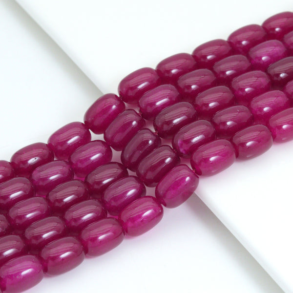 10x14mm Red Jade Smooth Rice Beads, Sku#U2235