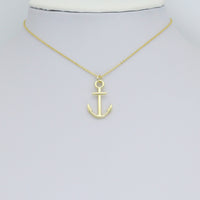 Gold Anchor Charm Pendant, Sku#LK1151