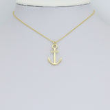 Gold Anchor Charm Pendant, Sku#LK1151