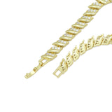 Clear CZ Spiral Line Adjustable Bracelet, Sku#LD668
