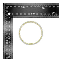 Gold Silver Rectangle CZ Adjustable Bracelet with Ball End, Sku#A443