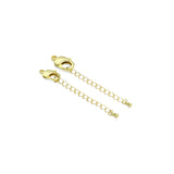 Plain Lobster Clasp with Heart Extention Chain, Gold/Silver Lobster Claw Clasps, Jewelry Components,  Sku#H330