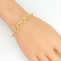 Silver Gold Love Adjustable Bracelet, Sku#A445