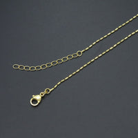 Gold Dainty Hammered Tube Link Adjustable Necklace, Sku#LD667