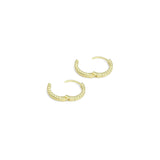 Gold Silver Wheat Patten Small Hoop Earrings, Sku#A292