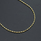 Gold Dainty Hammered Tube Link Adjustable Necklace, Sku#LD667