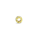 Oval CZ Gold Large Hole Spacer Bead Charm Pendant, Sku#LK1191