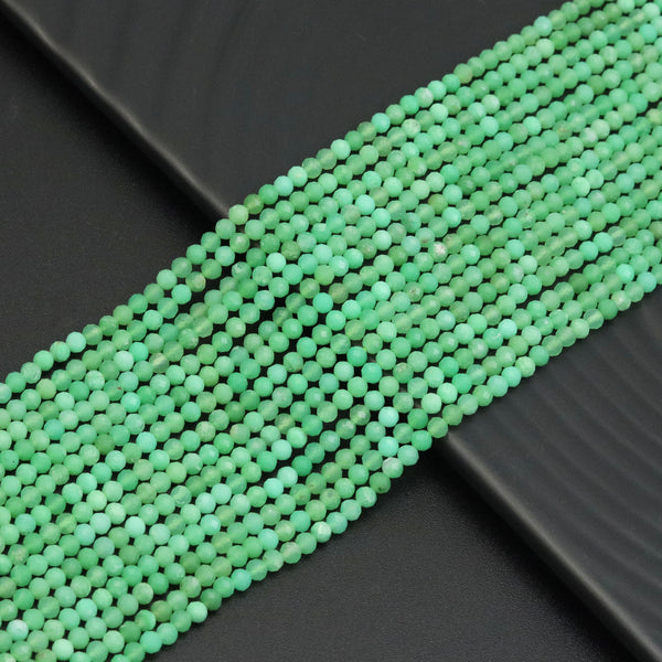 3mm High Quality Chrysoprase Round Faceted Beads, Sku# U1881
